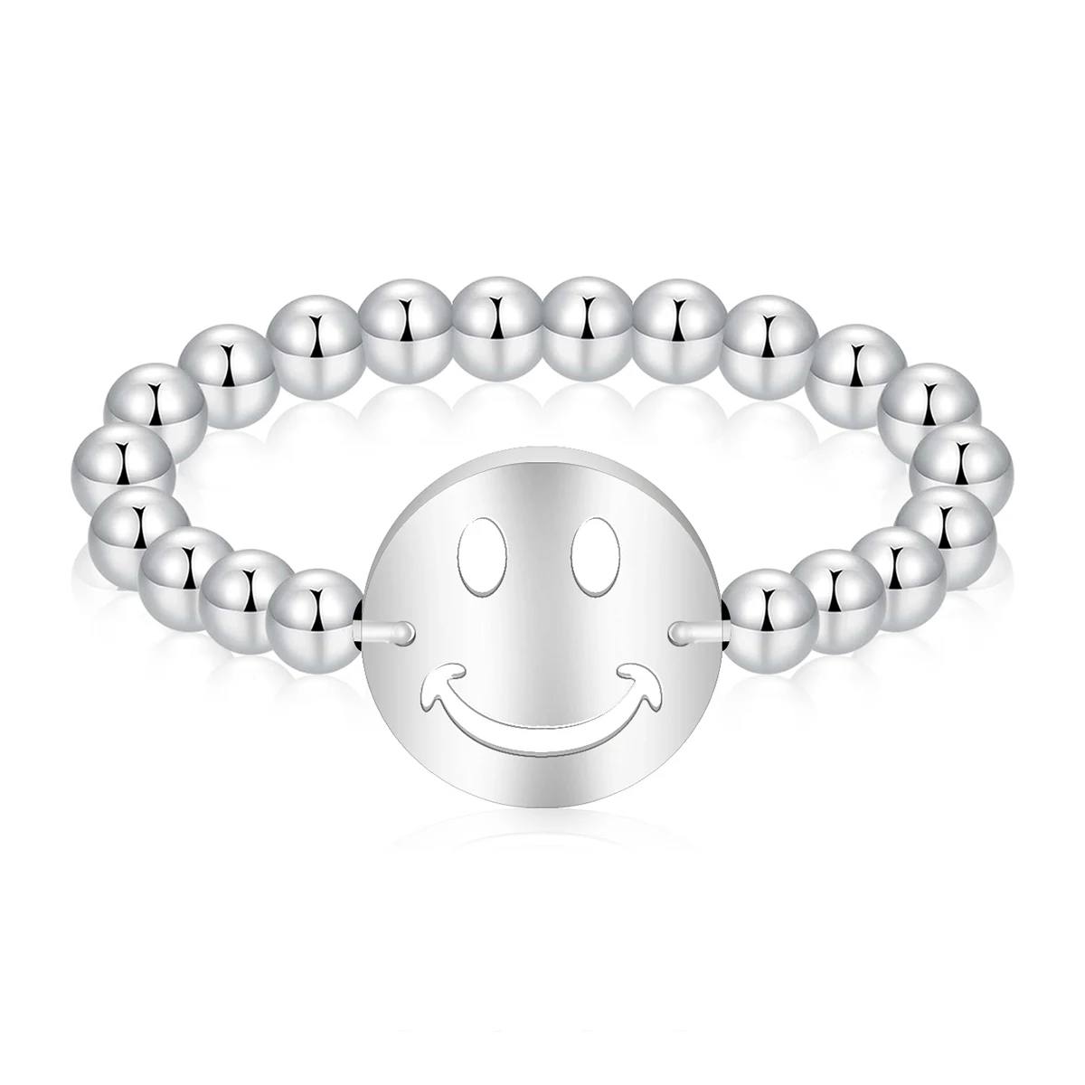 The Round Beaded Smiley Face Ring Is a Versatile and Elegant made by BlueOne Jewelry