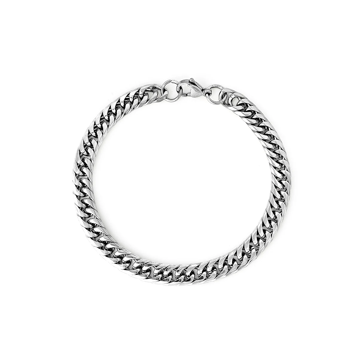 Stainless Steel Titanium Steel Does Not Lose Color Double Weave Grinding Surface Cuban Link Bracelet made by BlueOne Jewelry