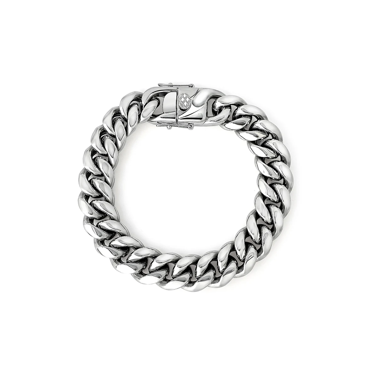 Titanium Steel Does Not Lose Color Double Weave Grinding Surface Cuban Link Bracelet made by BlueOne Jewelry