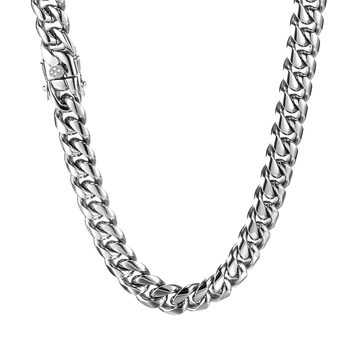 Titanium Steel Tap Buckle Cuban Chain Tap Buckle Hip Hop Men’s Cuban Link Necklace made by BlueOne Jewelry