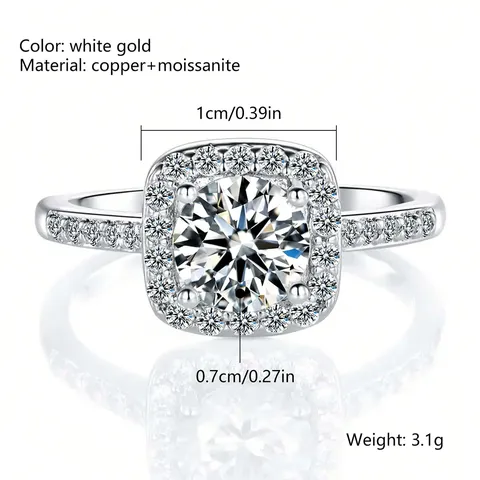Trending Moissanite Ring Minimalist Luxury Single-row Stackable Band Stacking Ring Set - view 3