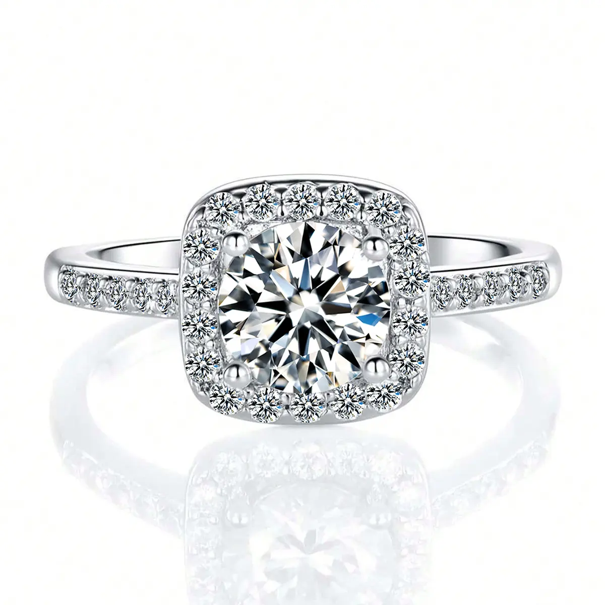 Trending Moissanite Ring Minimalist Luxury Single-row Stackable Band Stacking Ring Set made by BlueOne Jewelry