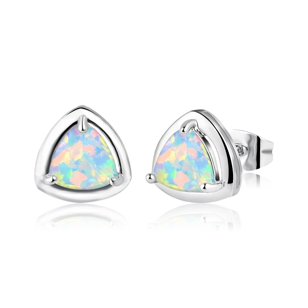 Triangular Section of Blue and White Imitation Opal Earrings Opal Earrings made by BlueOne Jewelry