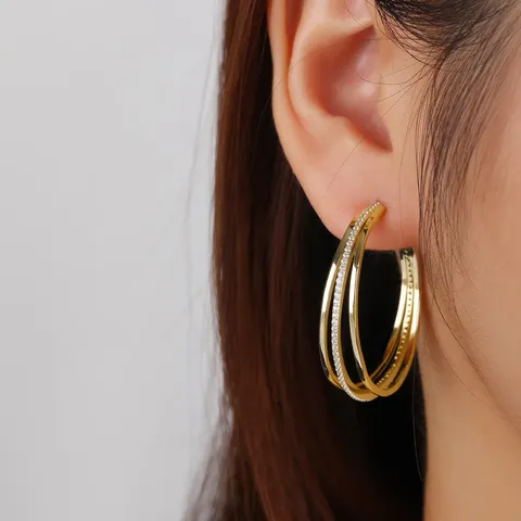 Triple Layers Earrings European and American Personalized Premium Earrings - view 2