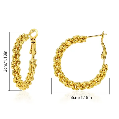 Twisted Braided Earrings Unique Style Chinese-inspired Women’s Earrings Versatile Accessories Live-stream - view 3