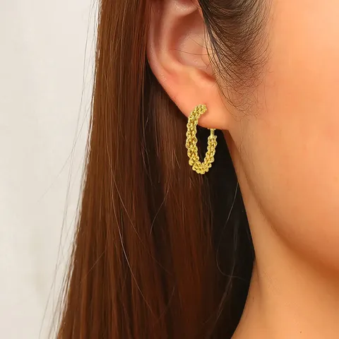 Twisted Braided Earrings Unique Style Chinese-inspired Women’s Earrings Versatile Accessories Live-stream - view 2