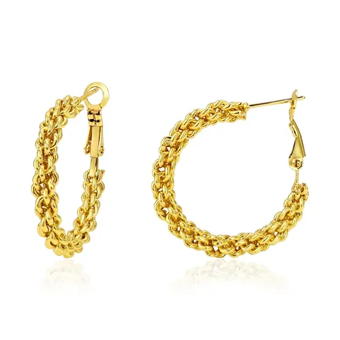 Twisted Braided Earrings Unique Style Chinese-inspired Women’s Earrings Versatile Accessories Live-stream - Plated Brass jewelry made by BlueOne Jewelry