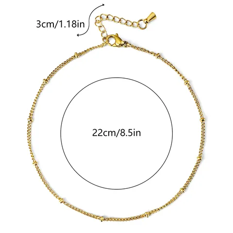 Vintage Classic Small Round Beads Anklet Female Light Luxury Ins Simple - view 3