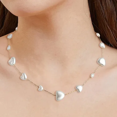 Of Accessories Featuring Niche European and American Style Fashionable Heart-shaped Imitation Necklace - view 2