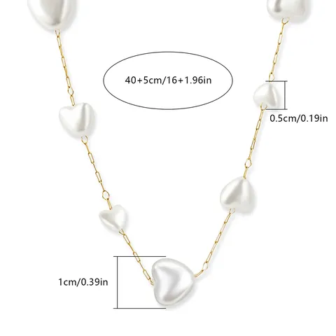 Of Accessories Featuring Niche European and American Style Fashionable Heart-shaped Imitation Necklace - view 3