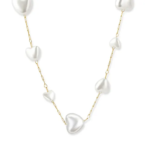 Of Accessories Featuring Niche European and American Style Fashionable Heart-shaped Imitation Necklace - Plated Brass jewelry made by BlueOne Jewelry