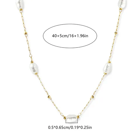 Of Accessories Featuring Niche European and American Style Fashionable Imitation Pearl Necklace - view 3