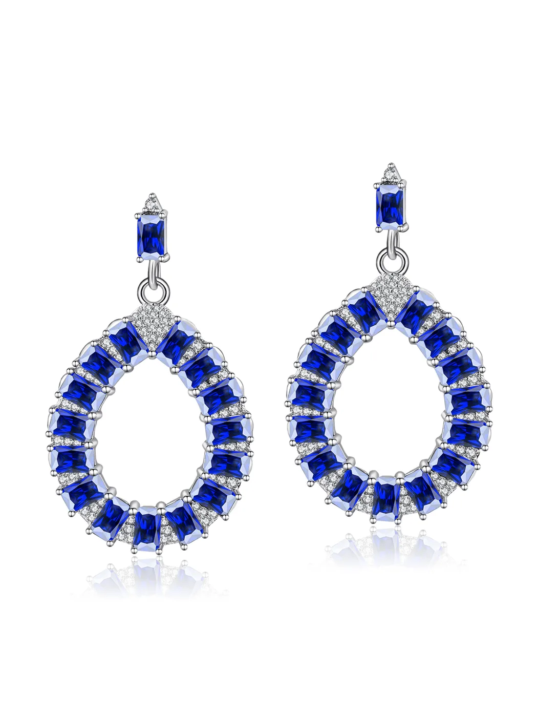 Cubic Zirconia Winter Geometric Zircon Earrings and Stud Earrings Light Luxury made by BlueOne Jewelry