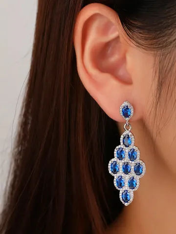 Winter Geometric Zircon Earrings and Stud Earrings Light Luxury - view 2