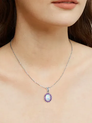 European and American Fashion Creative Opal Pendant Inlaid Opal Collarbone Chain - view 2