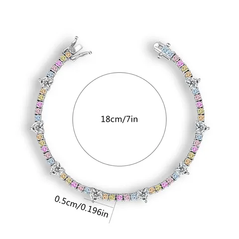 Plated Brass Women Bracelet Full Color Zirconia Wedding Design Women Jewelry - view 3