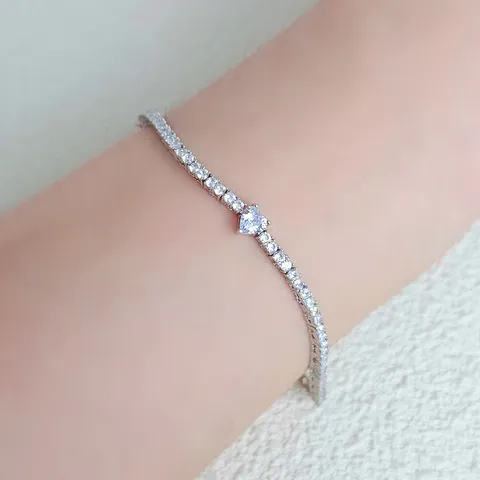 Plated Brass Women Bracelet Full Zirconia Wedding Design Women Jewelry - view 2