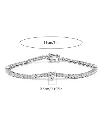 Plated Brass Women Bracelet Full Zirconia Wedding Design Women Jewelry - view 3