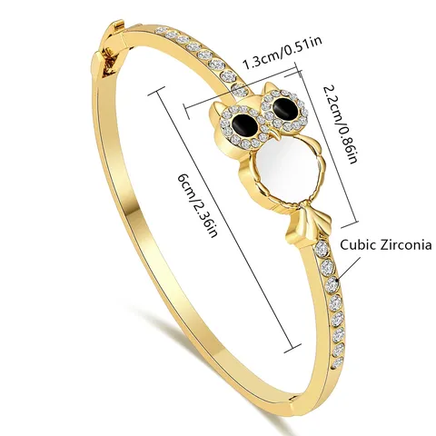 Women’s High-class Feel Hand Jewelry Colorless Jewelry Micro-set Zirconia Owl Bracelet - view 3