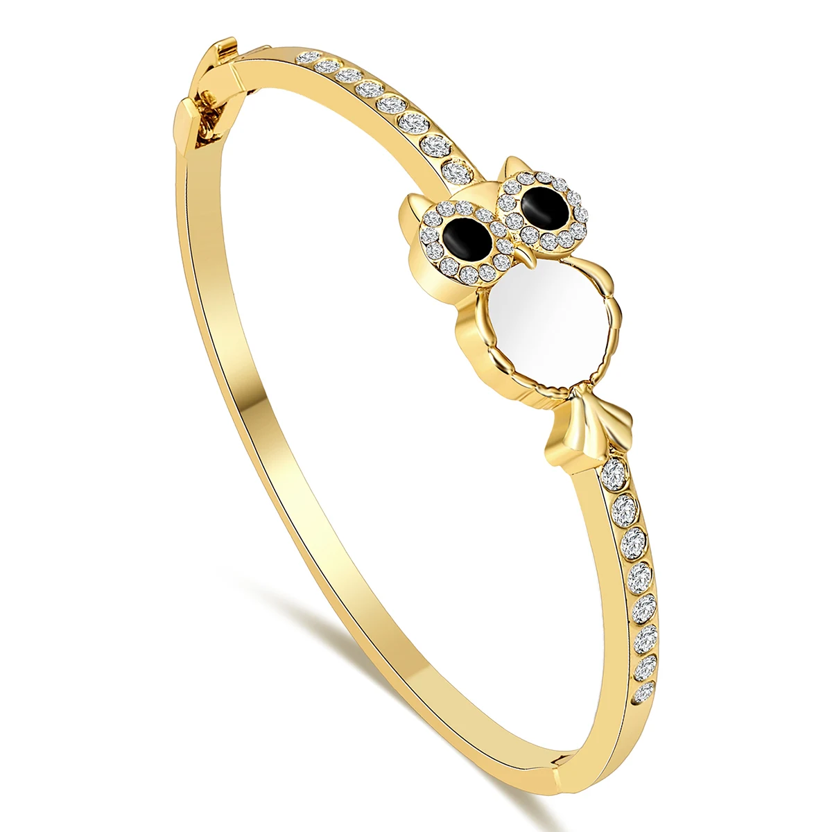 Women’s High-class Feel Hand Jewelry Colorless Jewelry Micro-set Zirconia Owl Bracelet made by BlueOne Jewelry