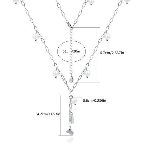Yan Selected Models Niche Light Luxury Oval Pearl Necklace Faux Pearl Collarbone Chain - view 3