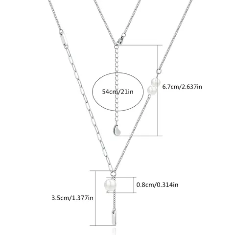 Yanselected Pearl Necklace Imitation Pearl Tassel Necklace Collarbone Chain Light Luxury - view 3