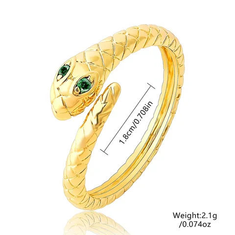 Year of the Snake Style Snake Ring Opening Adjustable Zircon Inlaid - view 3