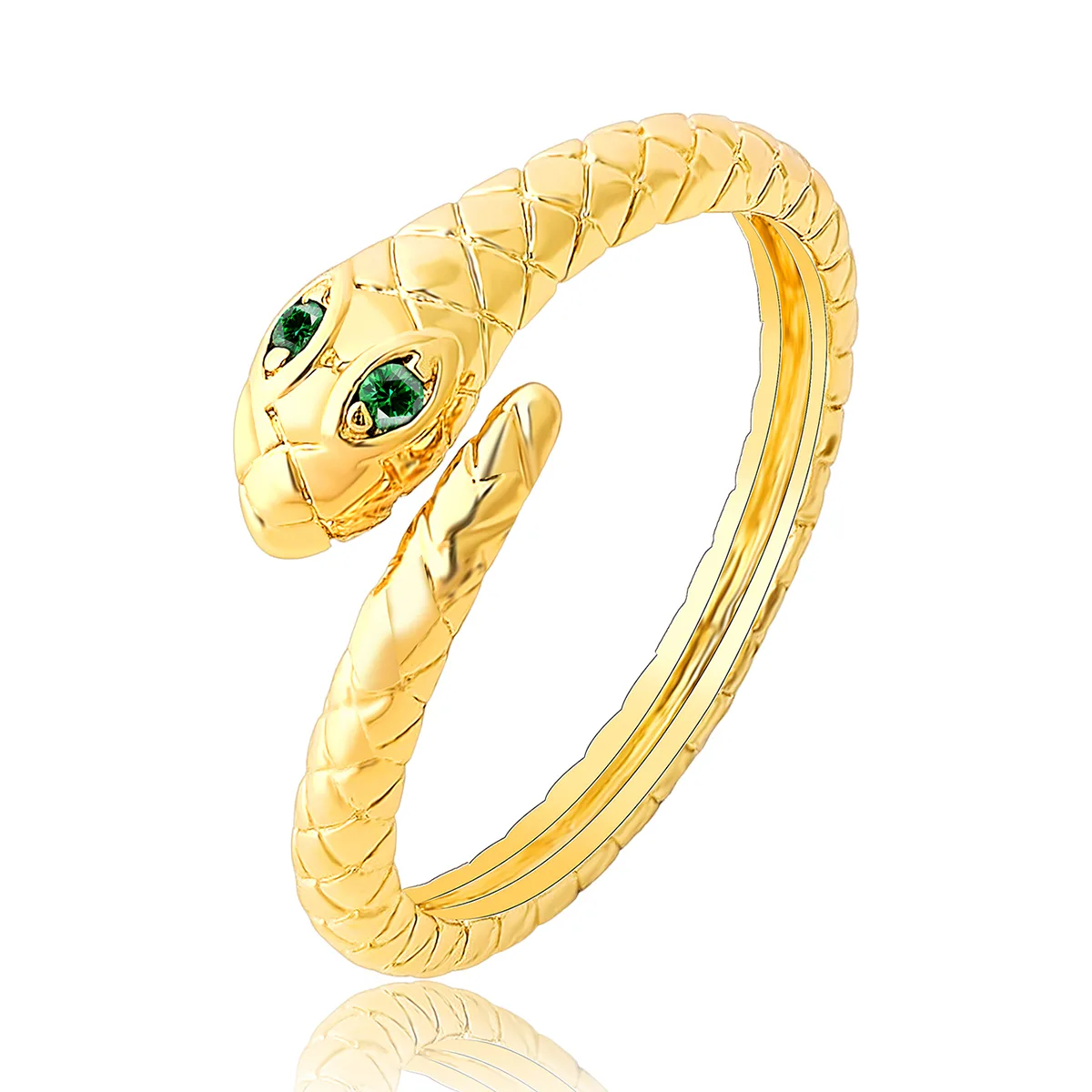 Year of the Snake Style Snake Ring Opening Adjustable Zircon Inlaid made by BlueOne Jewelry