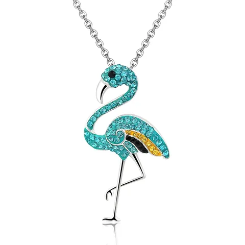 Zircon Flamingo Necklace Platform Europe and the United States Jewelry - Plated Brass jewelry made by BlueOne Jewelry