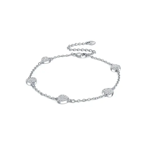 Zircon Full Diamond Love Heart Bracelet Female Korean Fashion Simple Ins - Plated Brass jewelry made by BlueOne Jewelry