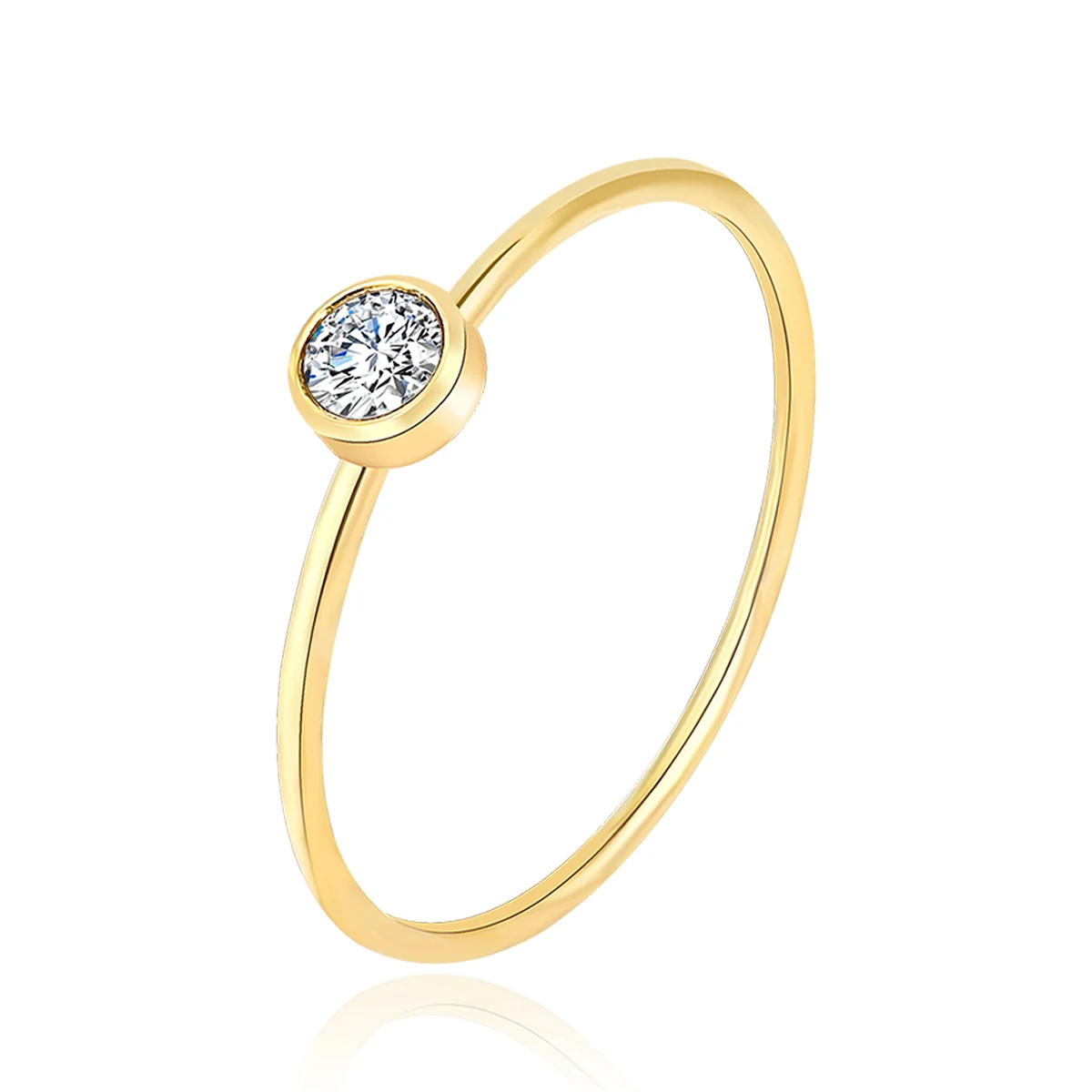 Zirconia Ring Ladies Fashion Stainless Steel Ring Niche Simple Tail Ring made by BlueOne Jewelry