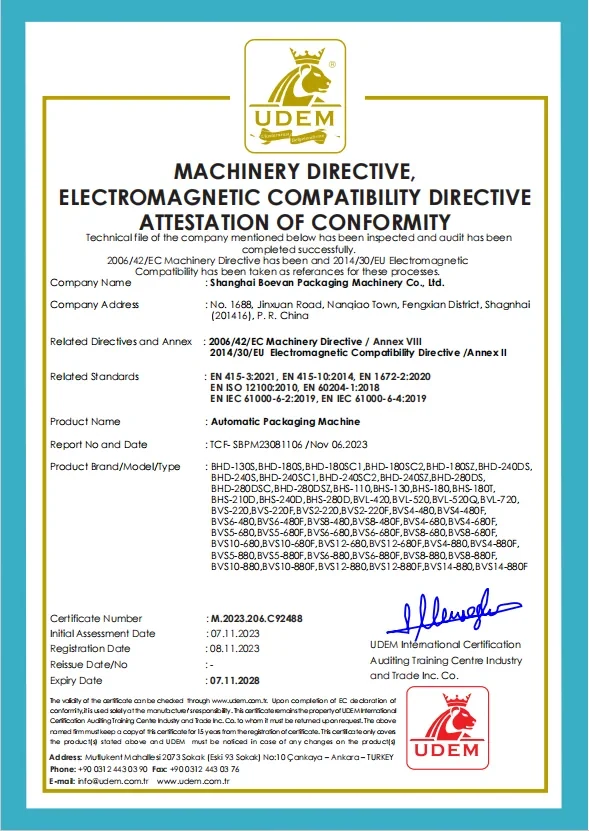 UDEM EU compliance certificate