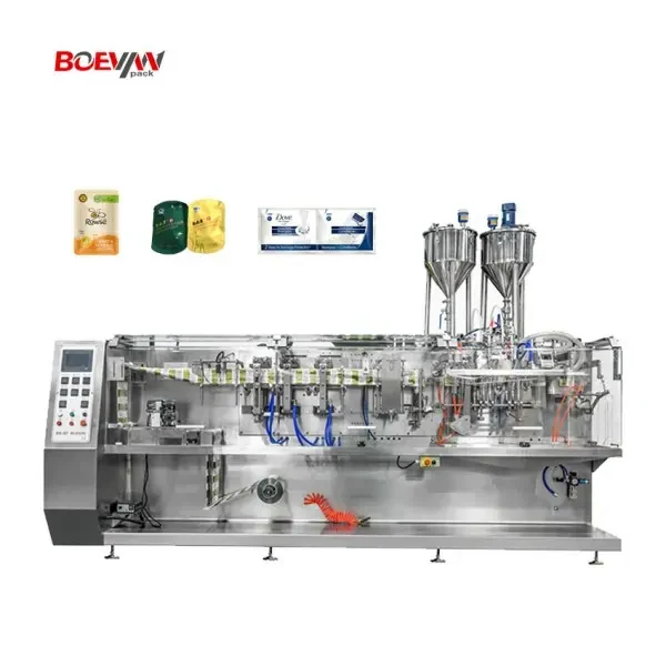 High-Speed BHS-180T Horizontal Twin Bags Packing Machine used on Boevan cosmetics lines