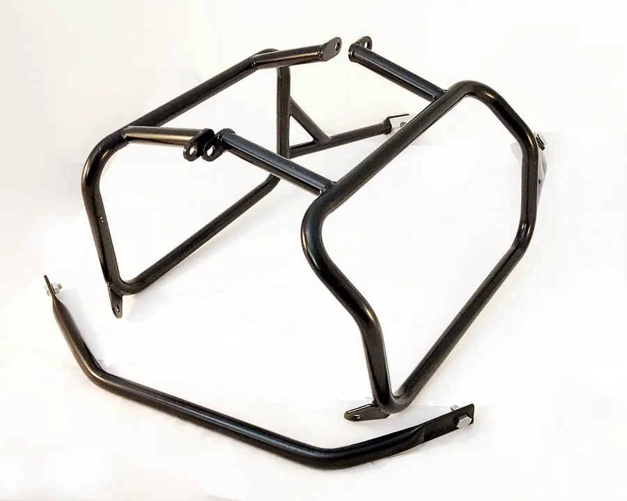 Black stainless steel racks for Triumph Tiger 800