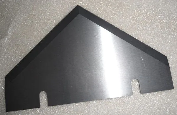 Large tungsten carbide knife blank with ground cutting edge