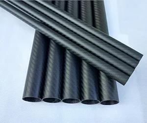 Carbon fiber tubes of several diameters with twill weave exterior fabric
