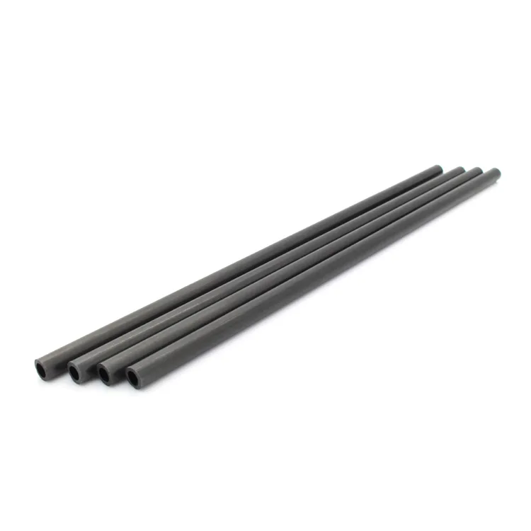 Carbon fiber tubes and plates side by side for structural comparison