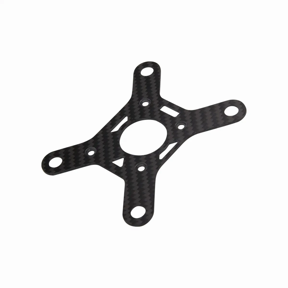 Carbon fiber drone centre plate with motor mount cut-outs