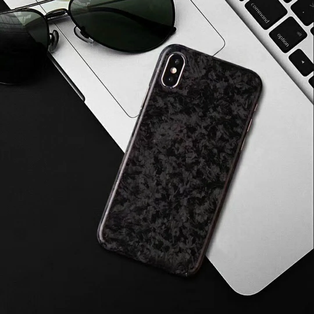 Carbon fiber phone cases in twill weave and forged carbon finishes