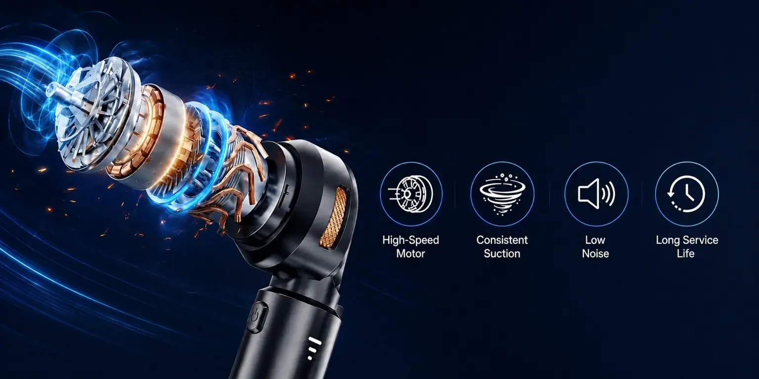 Brushless motor assembly used in SHINETECH car vacuum cleaners