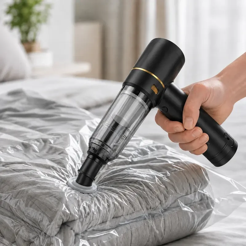 SHINETECH ST-6659 Plus removing air from a vacuum storage bag