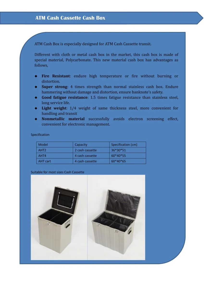 ATM Cassettes Cash Box