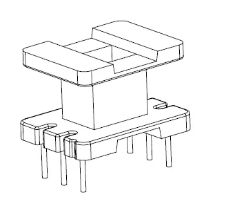 EI14 Bobbin, Vertical, 3+3 Pins, 1 Section - CB Magnetics