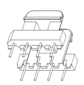 EI 19 Bobbin, Horizontal, 4+4 Pins, 1 Section - CB Magnetics