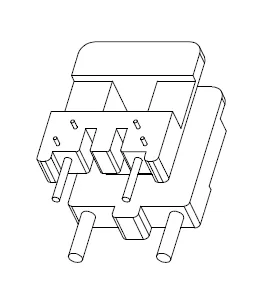 EI 19X6.2 Bobbin, Horizontal, 2+2 Pins, 1 Section - CB Magnetics