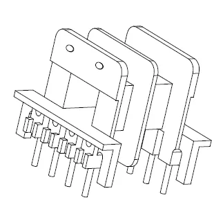 EI 28X7 Bobbin, Horizontal, 4+4 Pins, 2 Sections - CB Magnetics