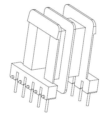 EI 28X18 Bobbin, Molded in, Horizontal, 5+5 Pins, 2 Sections - CB Magnetics