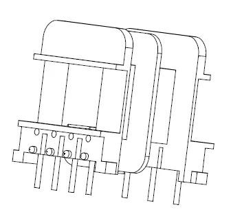 EI 35X12 Bobbin, Horizontal, 3+4 Pins, 2 Sections - CB Magnetics
