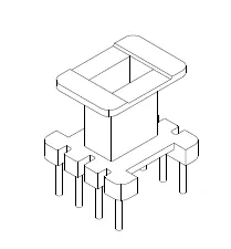 EE10 Bobbin, 4+4, 1 section - CB Magnetics