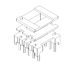 EE13 Bobbin, Vertical, 5+5 Pins, 2 Section - CB Magnetics